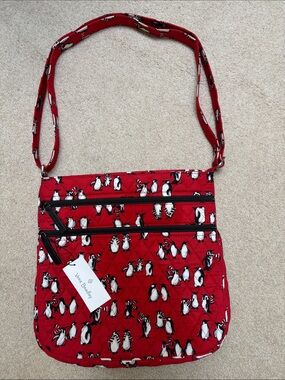 Vera Bradley Triple Zip Hipster - Playful Penguins Red
